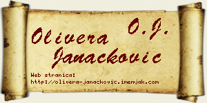 Olivera Janaćković vizit kartica